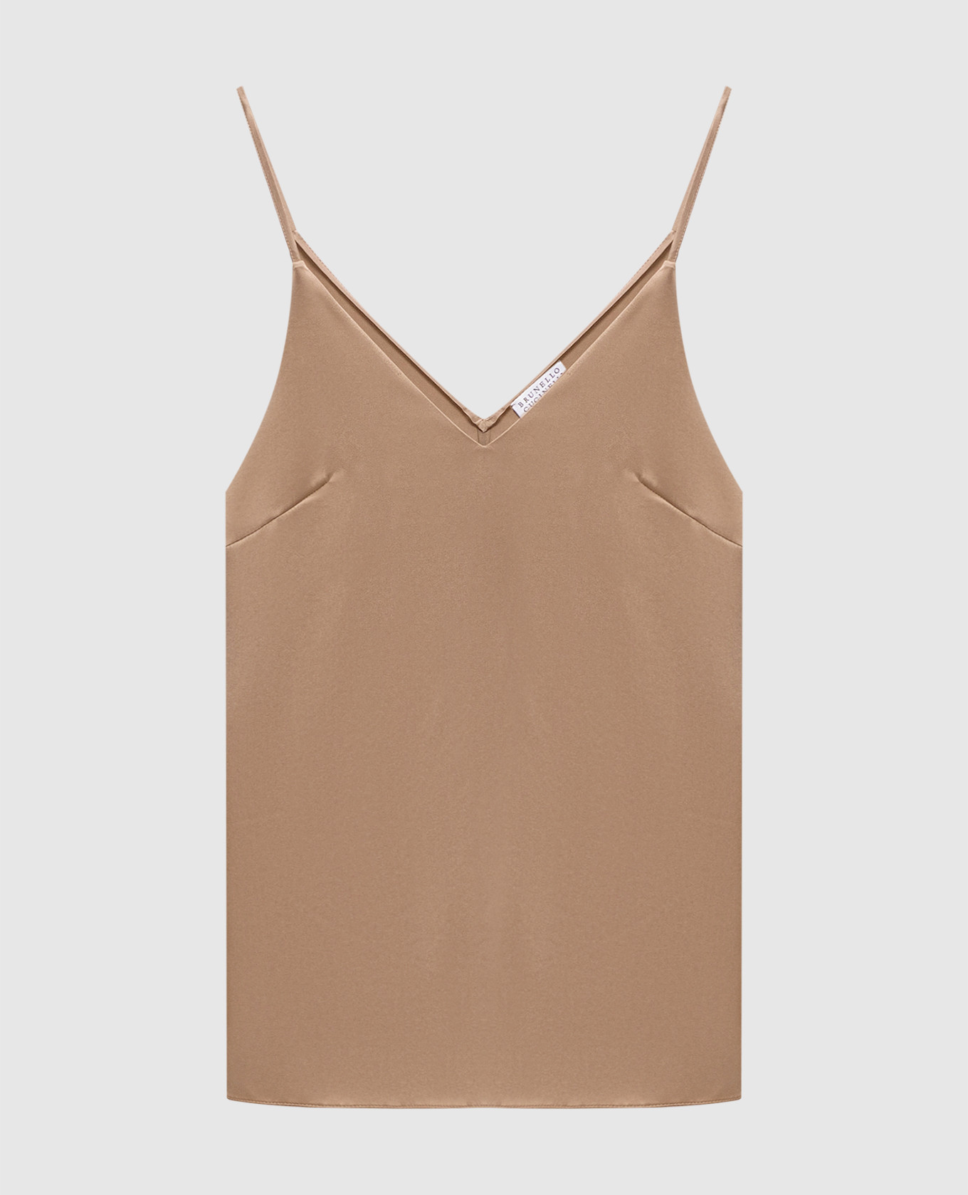 Коричневая майка из шелка