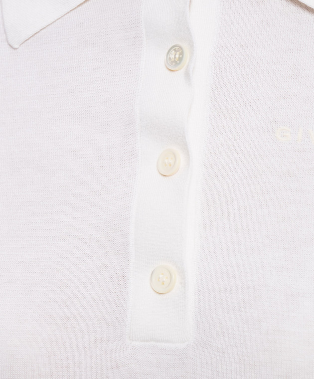 Givenchy Поло цвета айвори с шелком BW61L64ZUU изображение 5