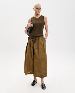 UMA WANG Коричневий топ з вінтажним ефектом UP1030