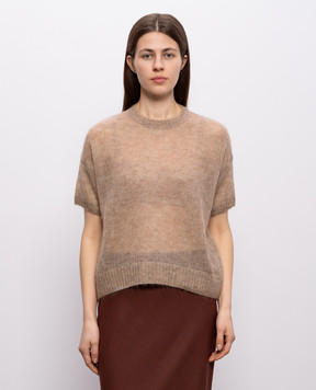 Brunello Cucinelli Бежевий топ з вовною M2I776860