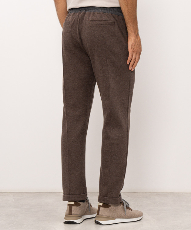 Doriani Cashmere Темно-коричневі штани з вовни з відворотами 875PANTTAZJ36 зображення 4