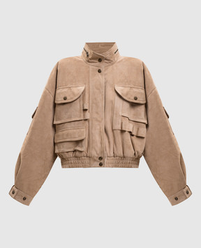 Balmain Бежева замшева куртка GF0TFA85LB12