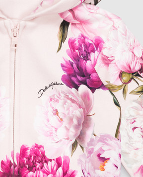 Dolce&Gabbana Детская розовая спортивная куртка в цветочный принт L2JWDOG7QWQ