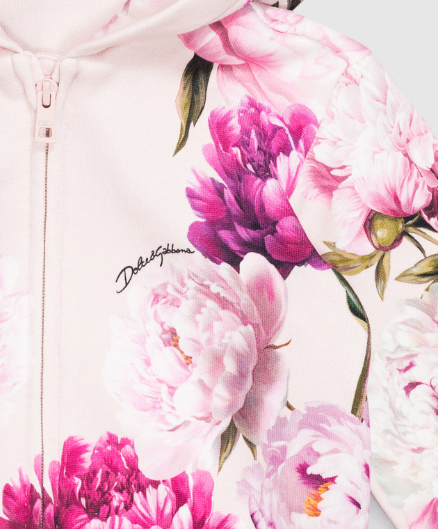 Dolce&Gabbana Детская розовая спортивная куртка в цветочный принт L2JWDOG7QWQ изображение 3