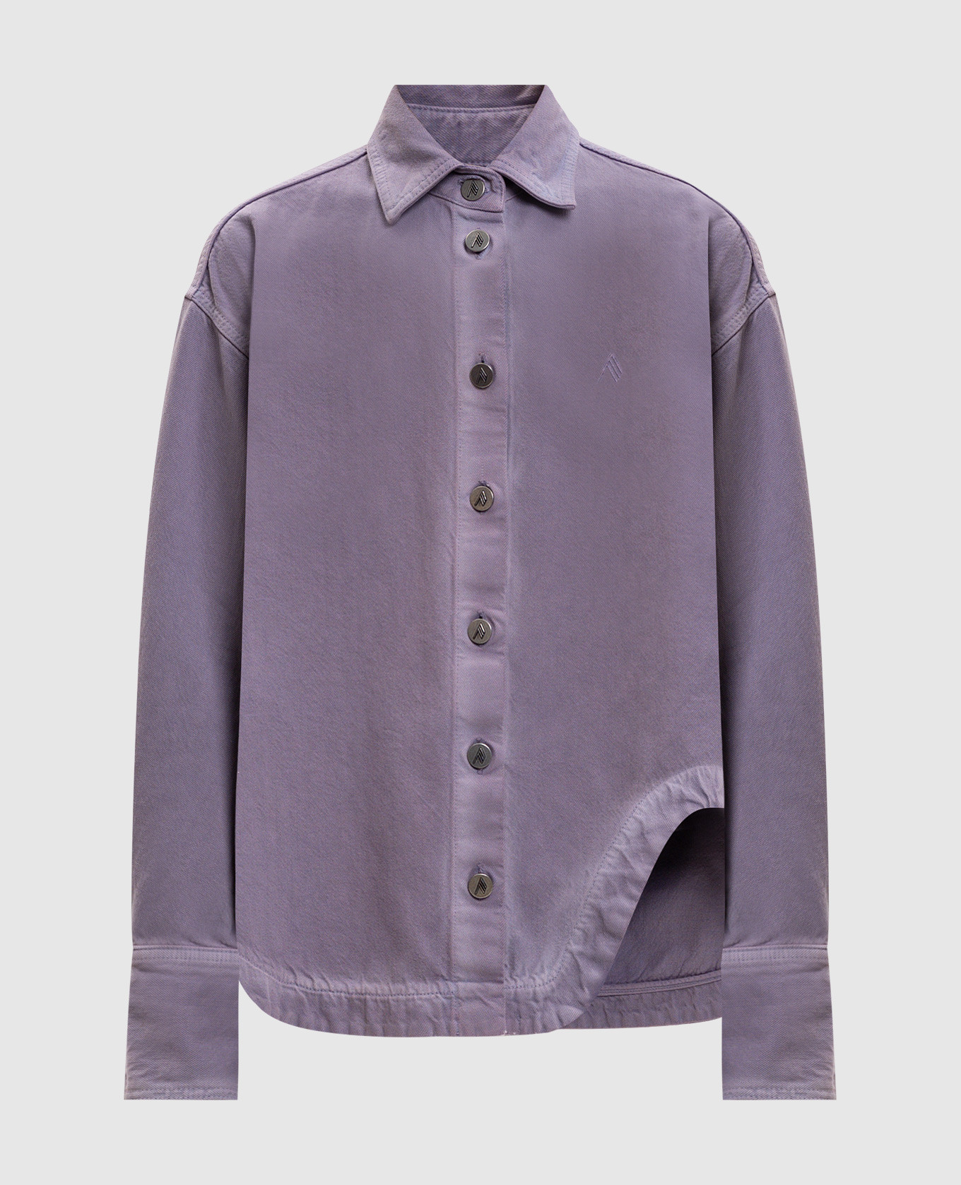 Фіолетова джинсова сорочка з емблемою