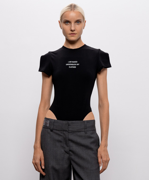 Vetements Черное боди с надписью WH27BO172B изображение 3