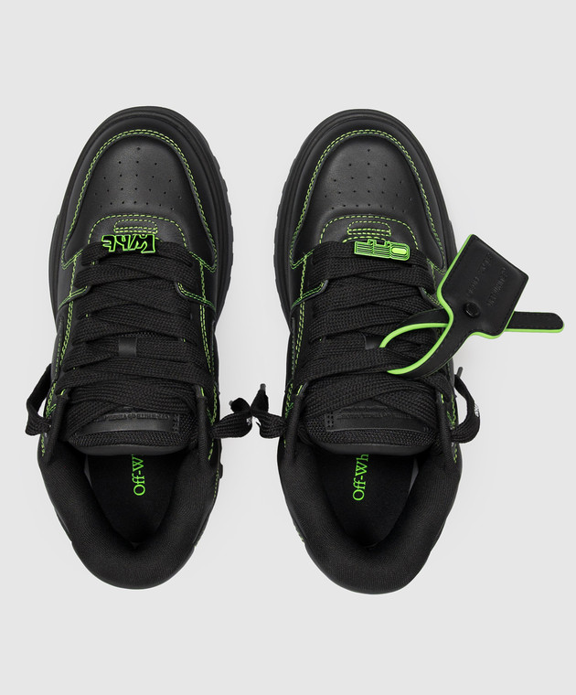 Off-White Чорні шкіряні кросівки Out Of Office Chunky OF05740001 зображення 4