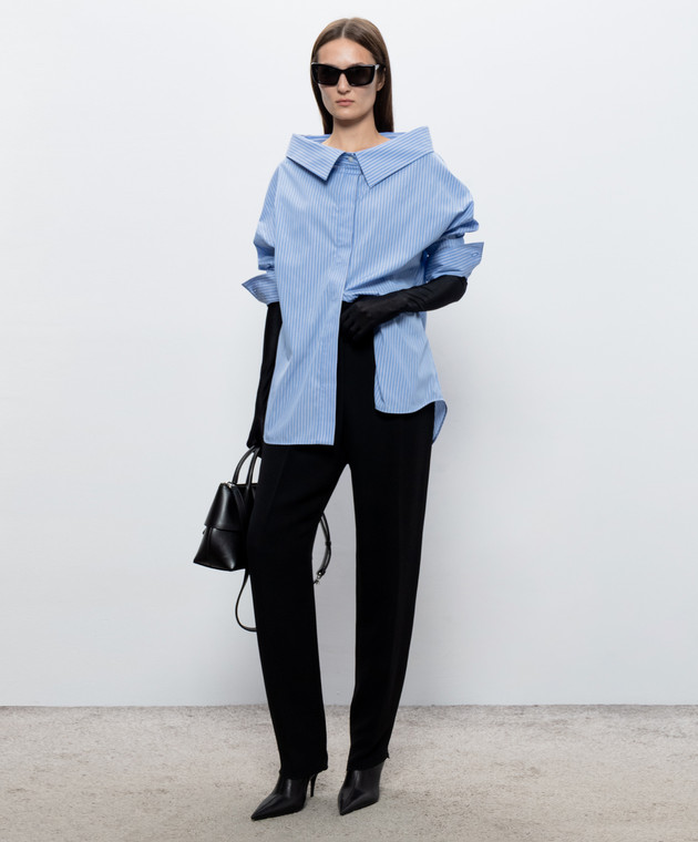 Balenciaga Блакитна сорочка в смужку A009OOTUM28 зображення 2