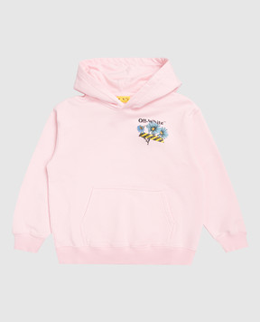 Off-White Дитяче рожеве худі з квітковим принтом 44GBB002S26F002