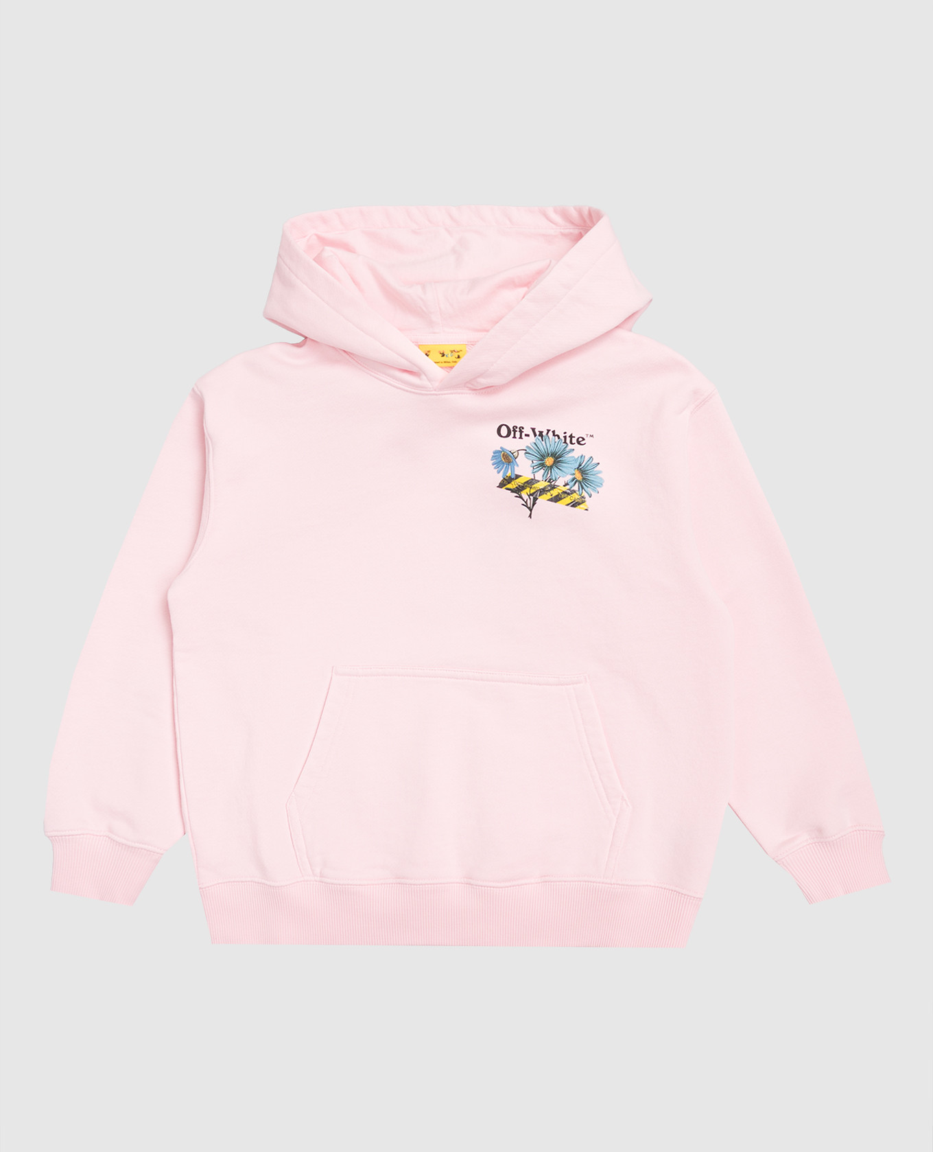 Детское розовое худи с цветочным принтом