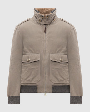 Brunello Cucinelli Серая куртка со съемным воротником MG5456003