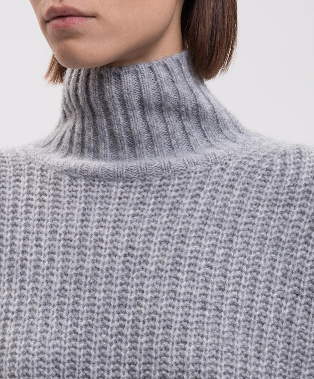 Allude Сірий светр з кашеміру та шовку 26577092 зображення 5