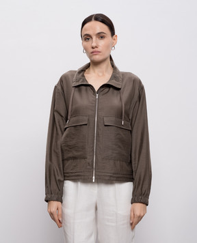 Peserico Коричнева куртка з ланцюжком A2512901939