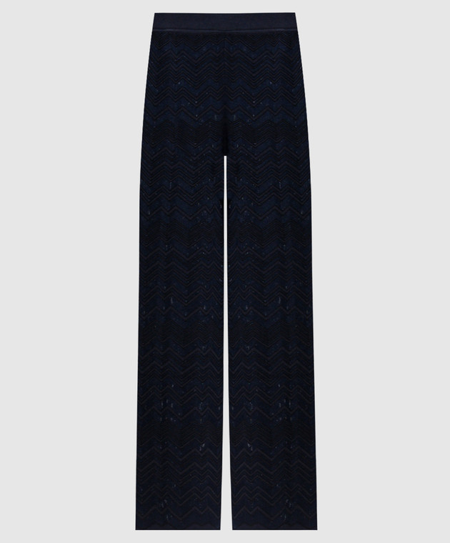 Missoni Синие брюки с шерстью в узор DC26WI00BK01JZ