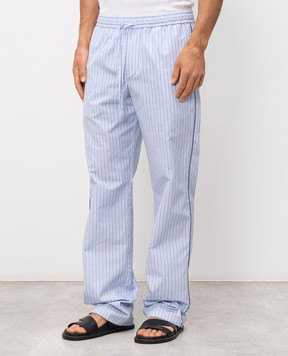 Dolce&Gabbana Блакитні штани в смужку в піжамному стилі GVRMATFR510