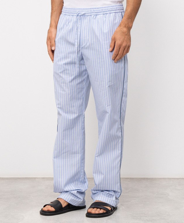 Dolce&Gabbana Блакитні штани в смужку в піжамному стилі GVRMATFR510 зображення 3