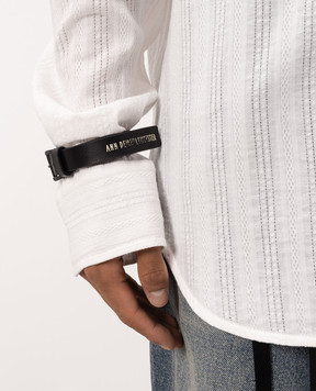 Ann Demeulemeester Чорний шкіряний браслет Vanir з принтом логотипа B0014189LT121