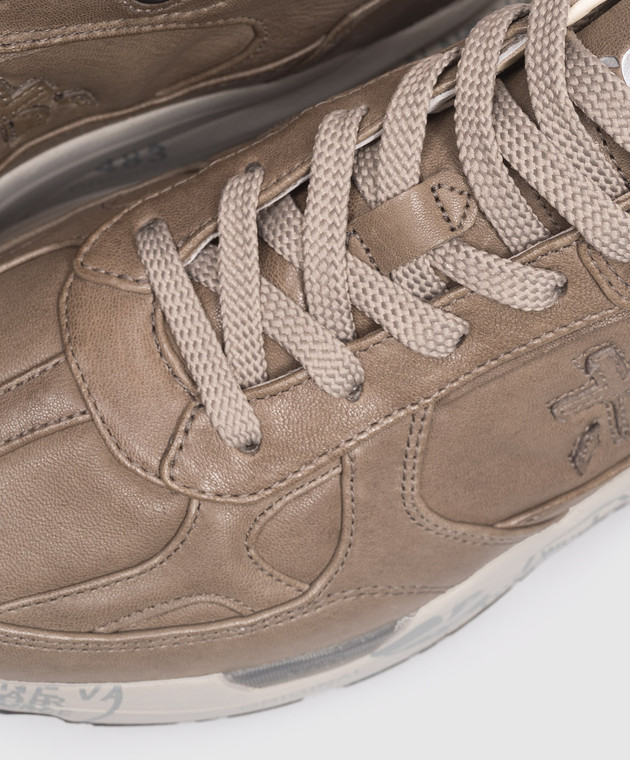 Premiata Кожаные кроссовки Mase25 цвета хаки MASE258419 изображение 5