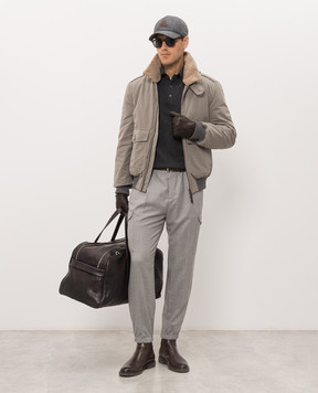 Brunello Cucinelli Серое поло из кашемира M2200295