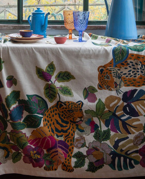 TESSITURA TOSCANA TELERIE Беежва скатерть LEOLEAF NT250072080037