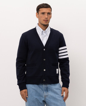 Thom Browne Синій кардиган з вишивкою BOAT MJT582E00535
