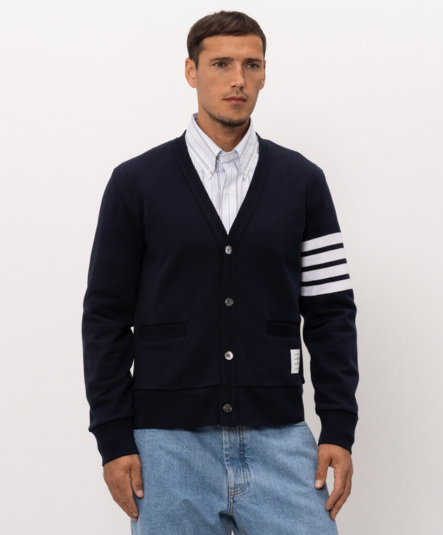 Thom Browne Синій кардиган з вишивкою BOAT MJT582E00535 зображення 3
