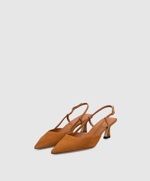 Stuart Weitzman Коричневі замшеві слінгбеки VINNIE SJ433 зображення 2