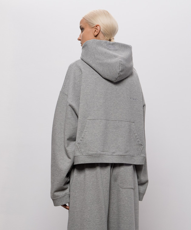 Vetements Серое двустороннее худи с вышивкой логотипа MH27HD223G изображение 4