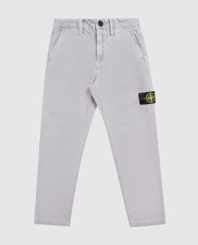 Stone Island Дитячі сірі штани з патчем логотипа L2S163100002S010414