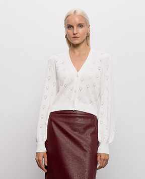 Twinset Белый кардиган с кашемиром 262TP3023