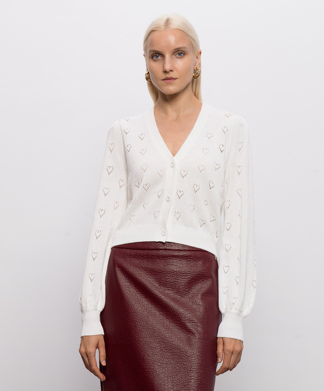 Twinset Белый кардиган с кашемиром 262TP3023 изображение 3