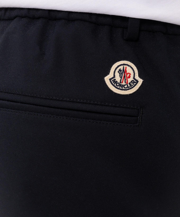 Moncler Синие брюки с нашивкой логотипа L20912A00017599LT изображение 5