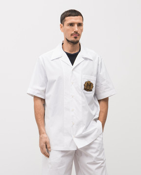 Dolce&Gabbana Біла сорочка з нашивкою логотипа G5JH9ZGK278