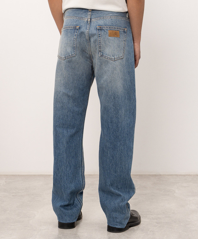 Maison Margiela MM6 Синие джинсы двойной конструкции SH2LA0062M30058 изображение 4