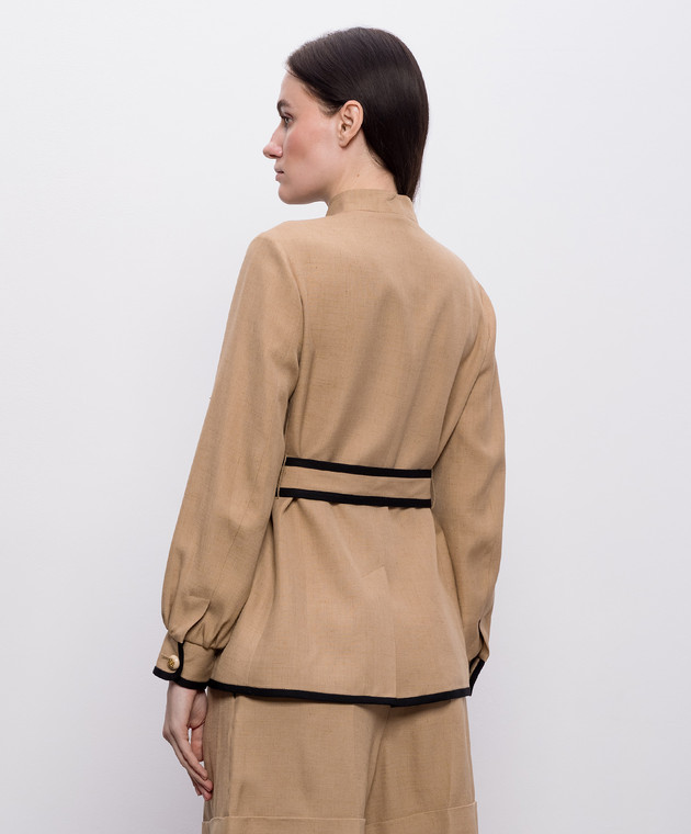 Valentino Коричневий жакет з льоном 8B3CJ3T69EK зображення 4