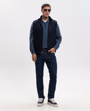 Canali Поло синего цвета из шерсти MK01149C0572
