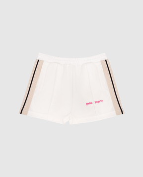 Palm Angels Дитячі білі шорти з принтом логотипа PGCL001S26FAB001