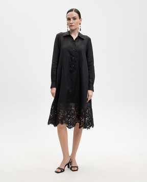 Max Mara Черное платье-рубашка MELA из рамы с вышивкой MSTMELA