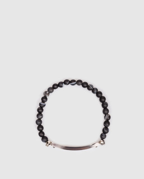 Alexander McQueen Чорний браслет з намистинами агату 858391I232Y