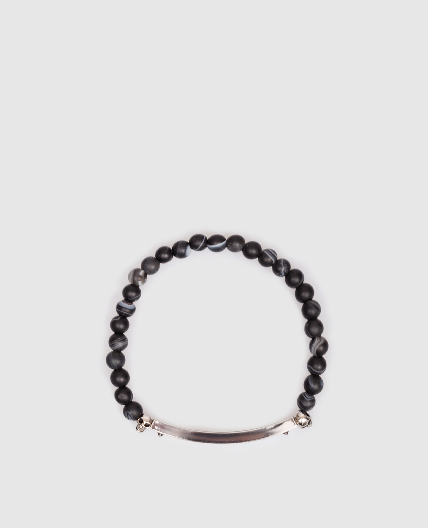 

Черный браслет с бусинами агата, Браслеты