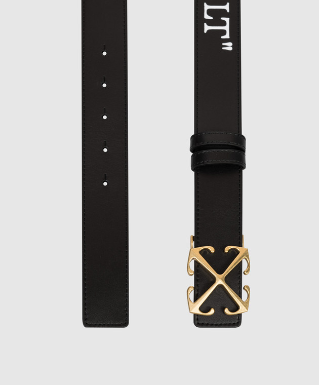 Off-White Чорний шкіряний ремінь з емблемою Arrow OWRB139C99LEA001 зображення 3