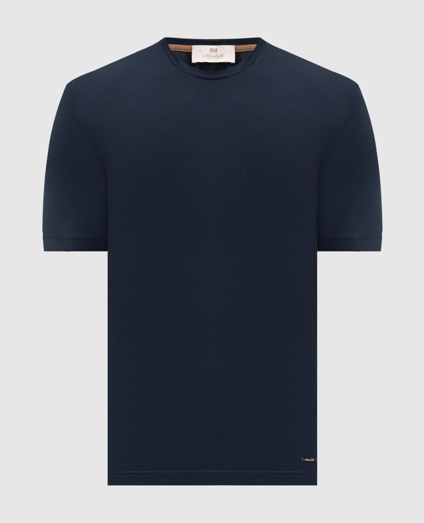 Синяя футболка с гравировкой логотипа