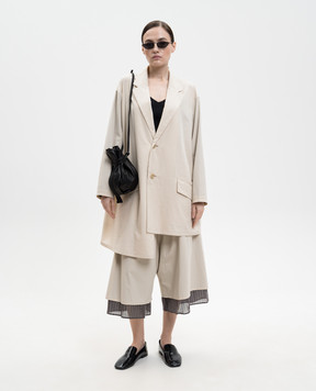 Y`S Yamamoto Бежевий жакет асиметричного крою YKJ12014