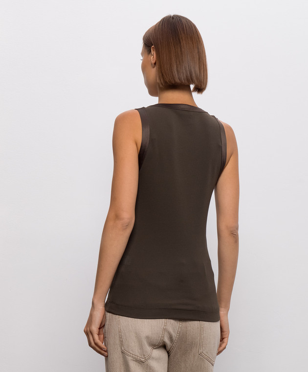 Brunello Cucinelli Коричневая майка MP952FD600 изображение 4