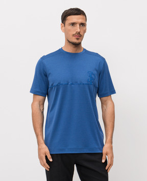 Stefano Ricci Синя футболка з шовком MVH6100140KATBP