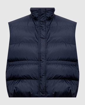 Brunello Cucinelli Синій пуховий жилет з ланцюжком моніль MD5987612P