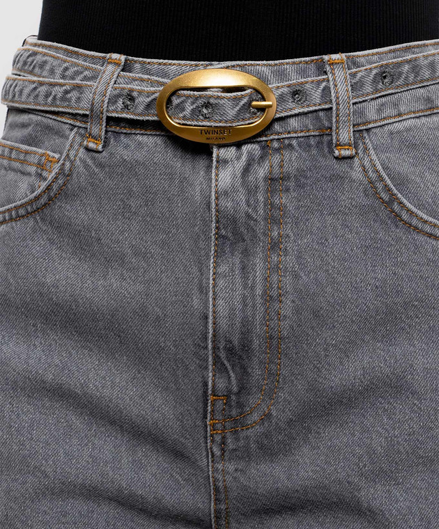 Twinset Серые джинсы с поясом 262TT2391 изображение 5
