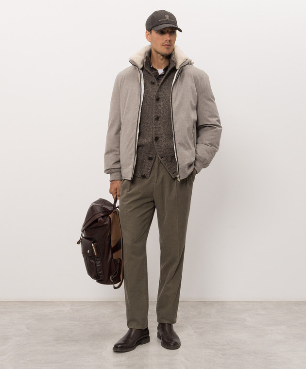 Brunello Cucinelli Коричневая рубашка в клетку MY6543059 изображение 2