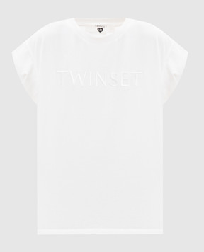 Twinset Біла футболка з вишивкою логотипа 261LL2MLL