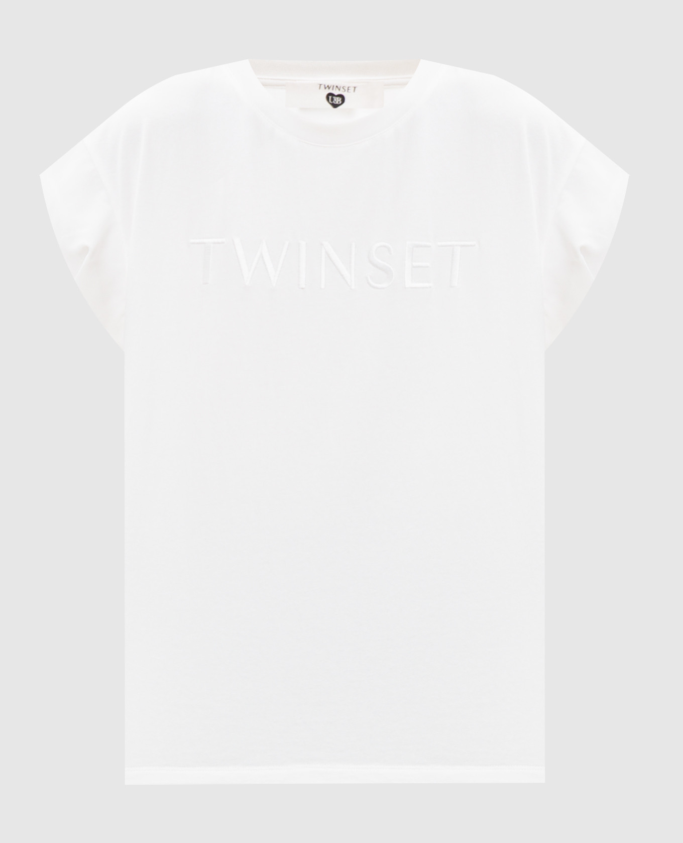 Белая футболка с вышивкой логотипа
